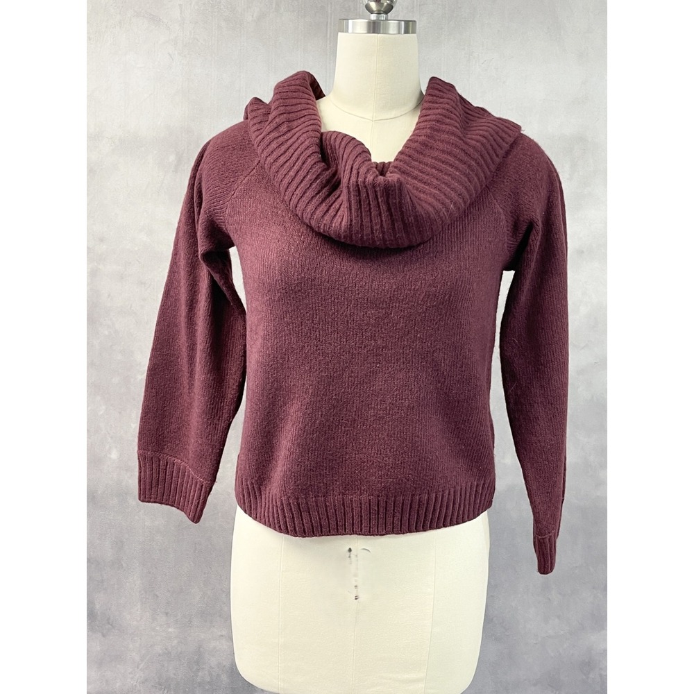 Abercrombie Fitch Womens Sweater Size M Cowl Neck Pullover Cozy Knit Preppy Chic
